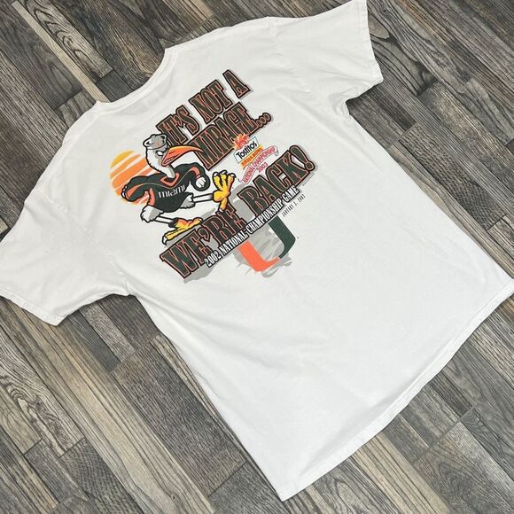 🏈 Vintage MIAMI HURRICANES College Football 2002 National Championship Tee - EU - Picture 3 of 11